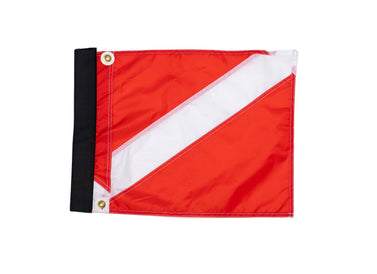 Red & White Dive Flag, Velcro, Nylon, with Wire Stiffener