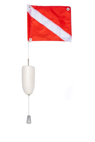 SUPER Deluxe Torpedo Float with Flag Combo & 20" x 24" Nylon Flag with Wire Stiffener, 2pc.